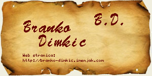 Branko Dimkić vizit kartica